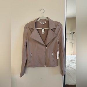 Khaki-Taupe Cotton Zip-Up Blazer Jacket. New with Tags!